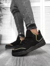 Adidasi barbati casual, negru cu auriu 5919